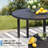 Metal Outdoor Table, Round Table for 6 with Umbrella Hole, Patio Table with Modern Minimalist Design-590712527-590712525
