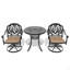 Ensemble de mobilier de salle à manger en aluminium coulé toutes saisons avec cadre noir-688401454