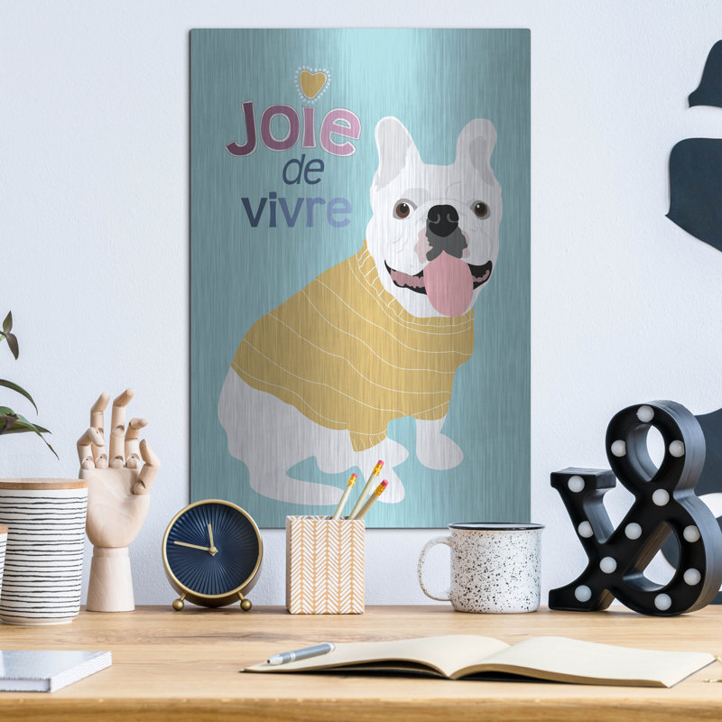 «French Bulldog Joie De Vivre» par Ginger Oliphant, H 16 po x l 12 po