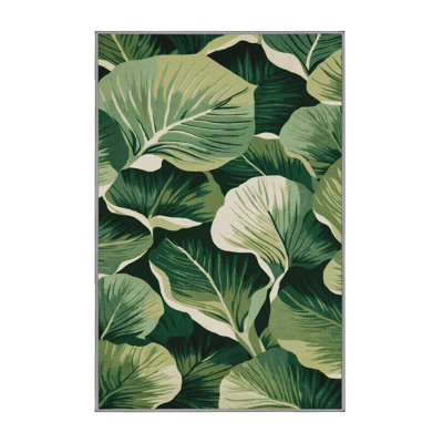 Tapis vert botanique lavable à la machine