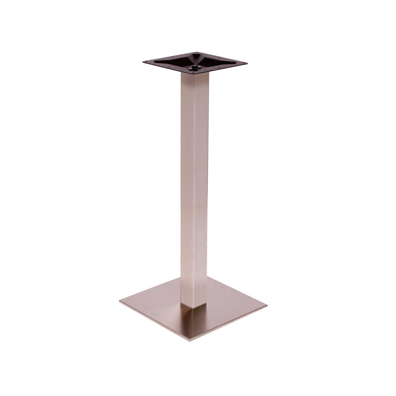Base de table carrée en acier inoxydable brossé Elite