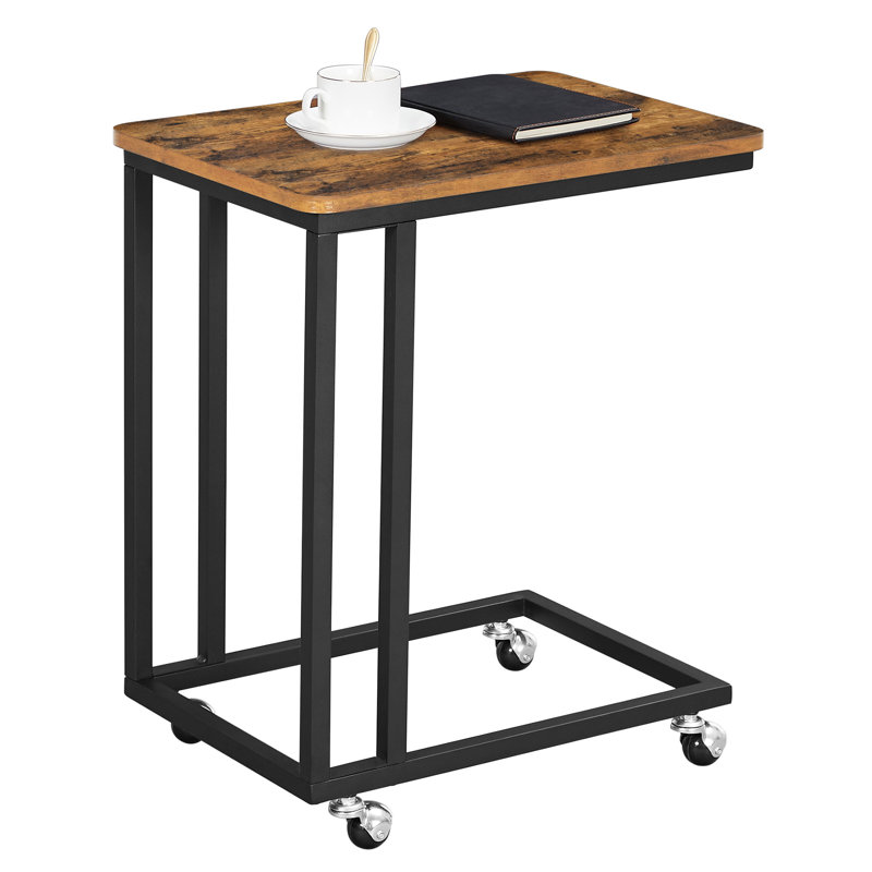 Sashko End Table, Rustic Brown Top/Black Base