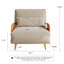 Fauteuil inclinable à accoudoirs rembourré en lin et coton 27 po Kikumi-659474832