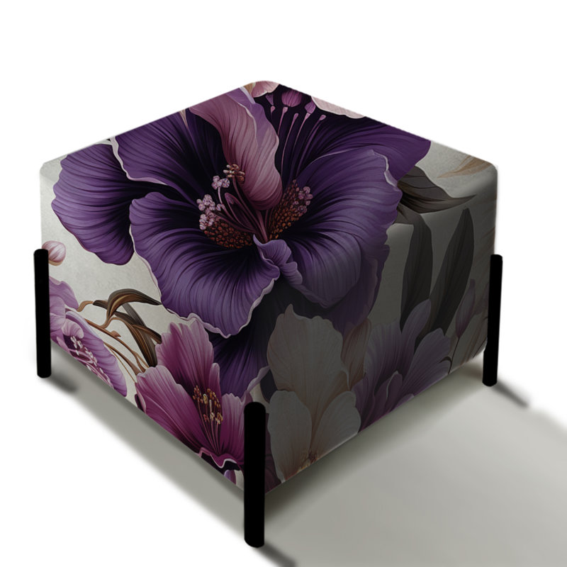 Orchidée avec motif tropical Oasis - repose-pieds carré tropical