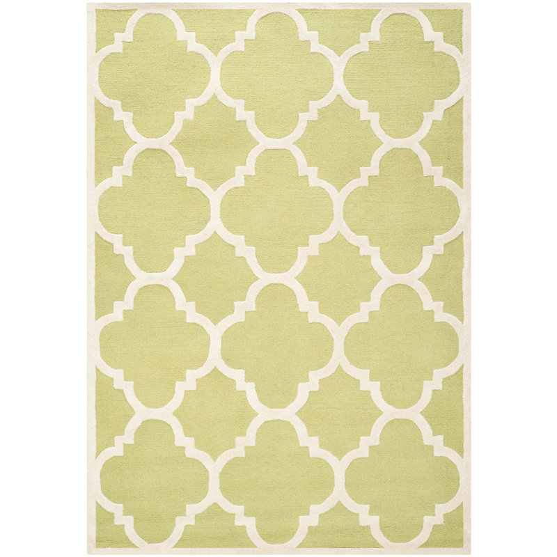 Cannen Hand Tufted Wool Geometric Rug, Rectangle 4' x 6'