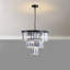 Luminaire suspendu de luxe en cristal noir à 7 lumières à 3 niveaux à 3 niveaux avec lustre noir élégant pour le salon, la salle à manger et la chambre à coucher