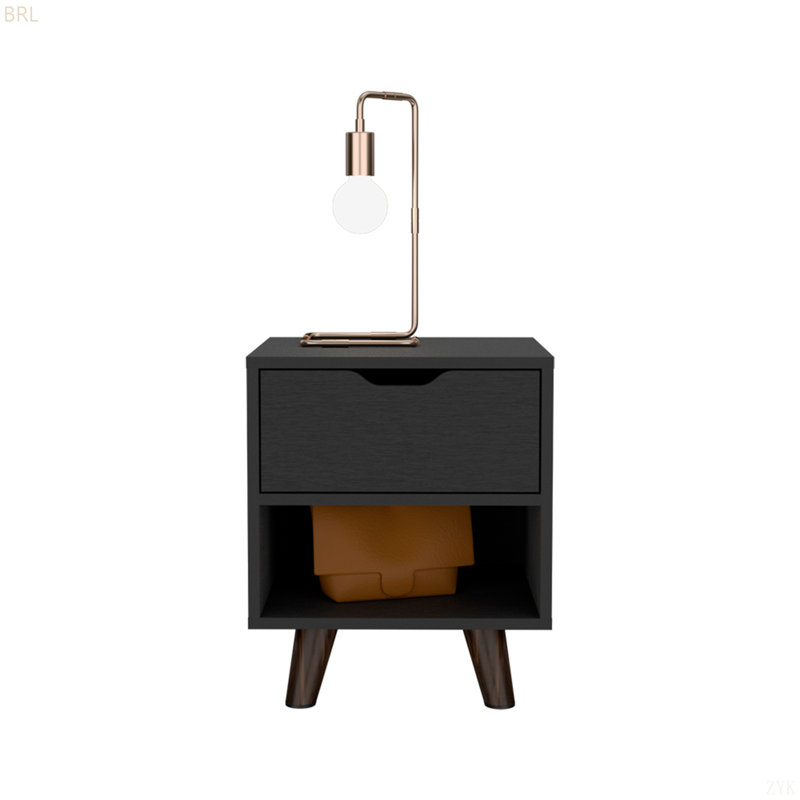 Table de chevet Carleen, Chambre, Noir