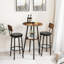 Table de bar à 2 niveaux avec rangement pour petits espaces, brun rustique et noir
