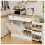 Armoire de rangement moderne avec poubelle basculante, tiroirs et tablettes pour une organisation efficace