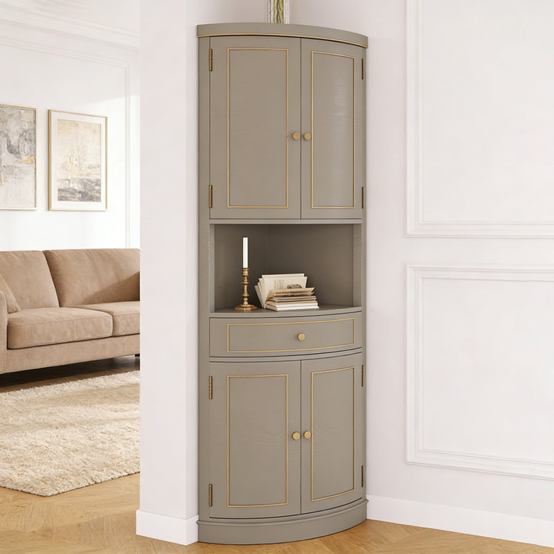 Une armoire d'angle multifonctionnelle et peu encombrante, Gris