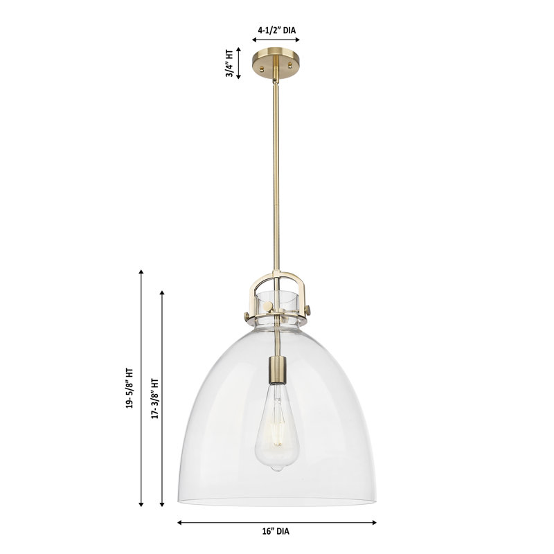 Luminaire suspendu 1 lumière Badillo, Mercure, Mercure, H 19,63 po x l 16 po x P 16 po