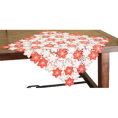 Saltz Embroidered Cutwork Holiday Table Topper