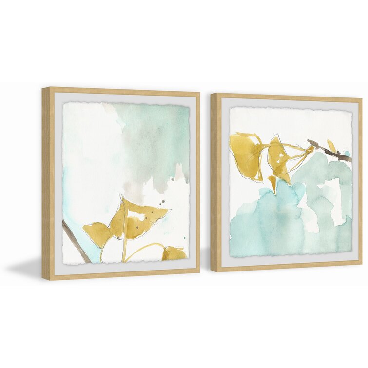 Brayden Studio® Pastel Flower Framed On Paper 2 Pieces Set | Wayfair