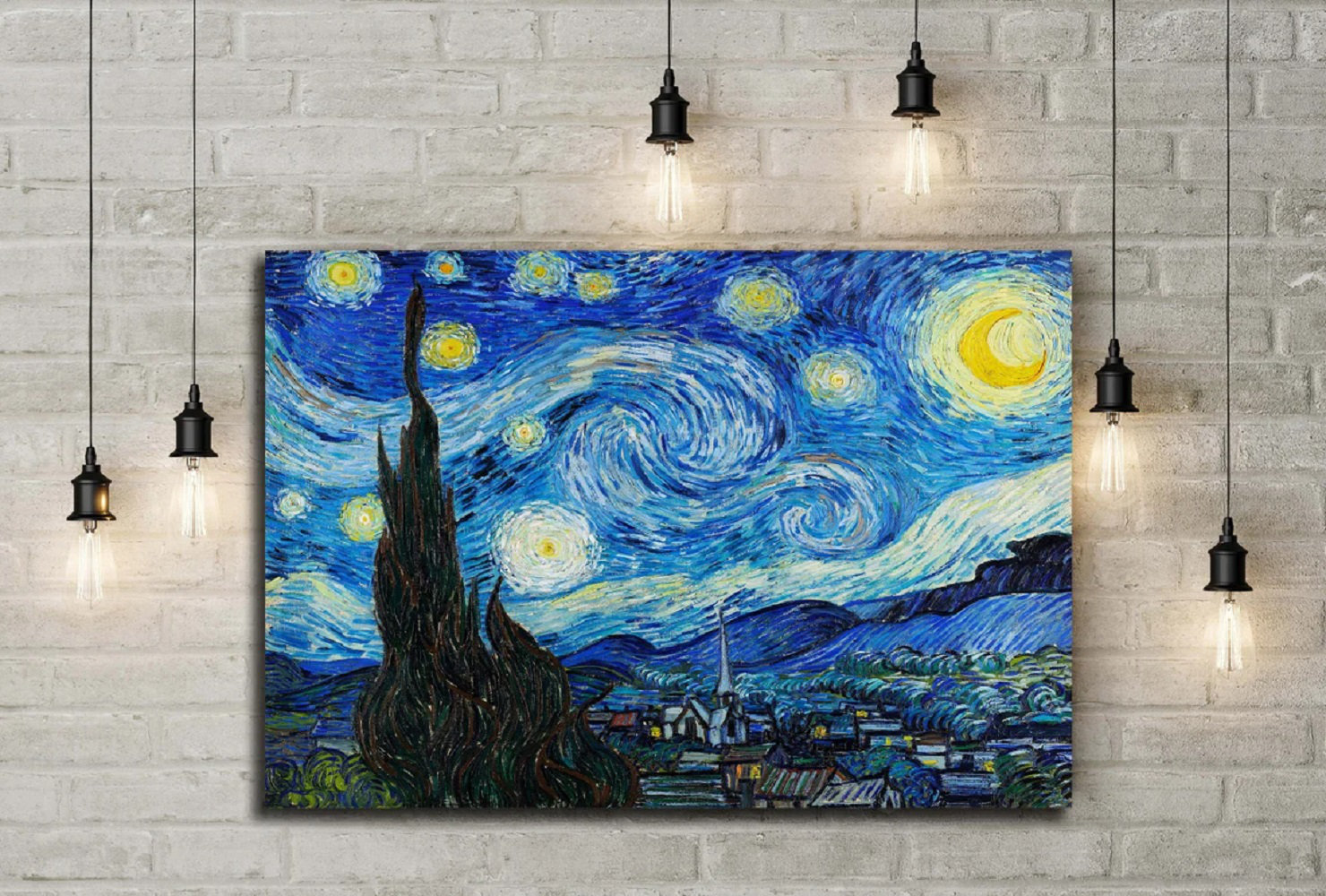 Tiny starry night on 4x4 canvas! Happy birthday Van Gogh! : r/painting