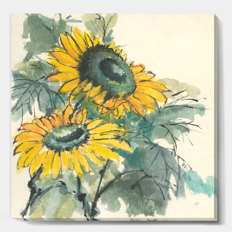 " Tradionnal Sunflower I " Painting Print, 16" H x 16" W x 1" D