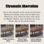 Table de salle à manger en bois massif brun à 4 pieds irréguliers-1144030006