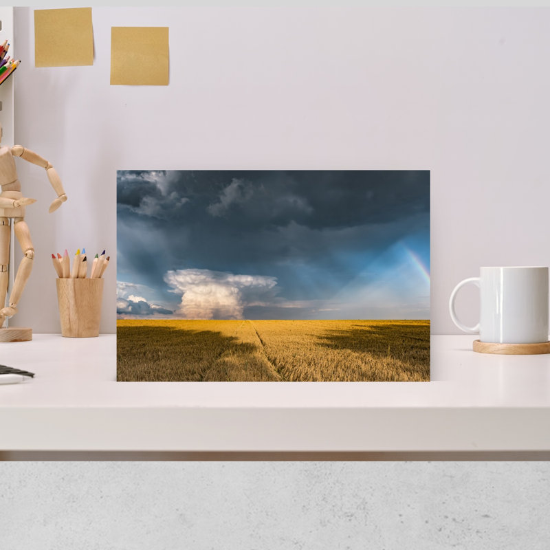 «And And Thunder», art contemporain mural, paysage abstrait, H 12 po x l 18 po