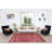 6x8.6 Ft Distressed Handmade Turkish Rug Over-Dyed in Burgundy Red for Modern Interiors