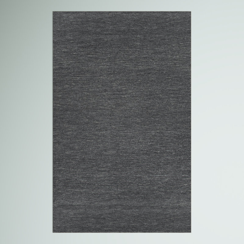 Tapis gris foncé en laine touffeté à la main Aaliyah, Rectangle 5 pi x 8 pi