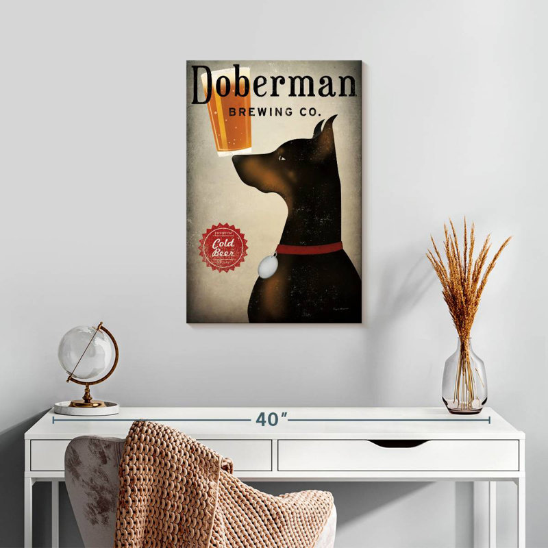 Brampt Doberman Brewing Company, 24" H x 16" W