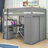 Kaylor Wood Loft Bed with Wardrobes, Desk and 2 Drawers-224846519-224846516