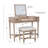 June Natural Two Drawer Flip Top Vanity Set with Stool