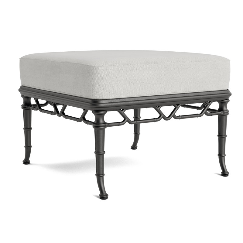 Calcutta Outdoor Ottoman, Textured Pewter, Fushion Dove