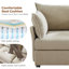 Canapé modulaire en L Merchelle, 5 places, configuration réversible, revêtement en chenille orange rouille, coussins amovibles, assise profonde moderne-76755461