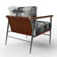 Fauteuil d'appoint noir et blanc-939487203