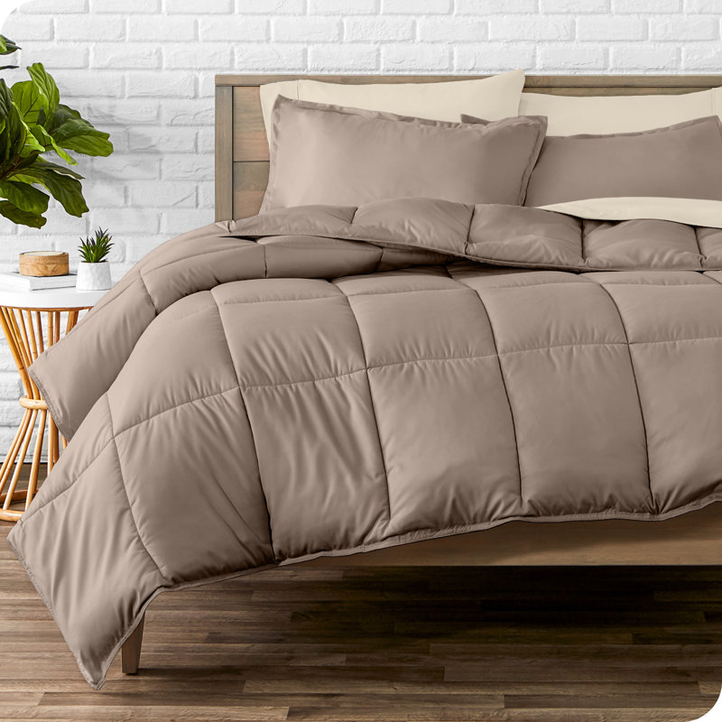 Modern & Contemporary Comforter, Queen Comforter + Pillowcases, Taupe/Sand