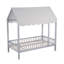 Finition grise lit plateforme simple lit à baldaquin en tissu moderne en bois 1pc