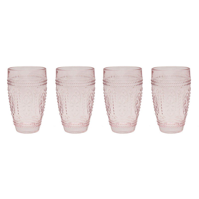 Brantlee Drinking Glass Set, Pink