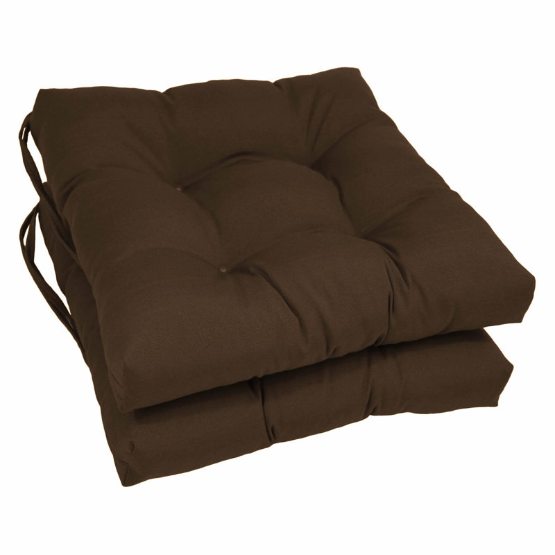 Coussins de chaise carrée en sergé de 16 pouces, Chocolat
