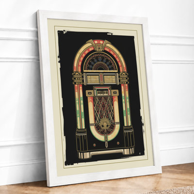 Vintage Jukebox Art Deco - Framed Print
