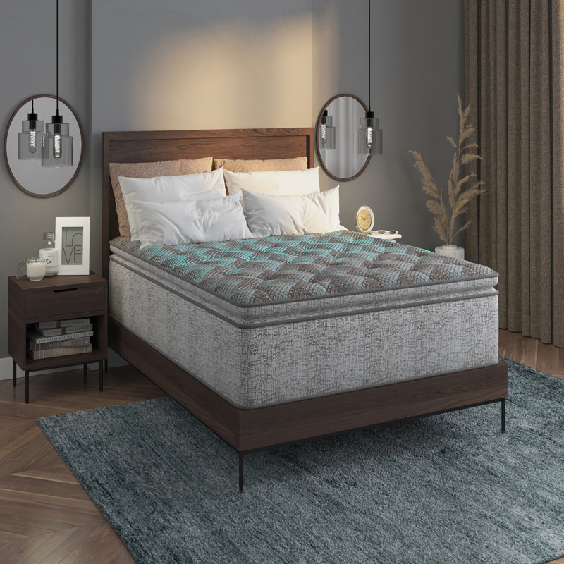 Matelas hybride à plateau euro 14 po Comfort Care, ressorts ensachés individuels, confort moelleux, grand, 14", Grand lit