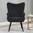 Modern Upholstered Wingback Chair Faux Fur Tufted Armchair with Metal Legs-2007062970