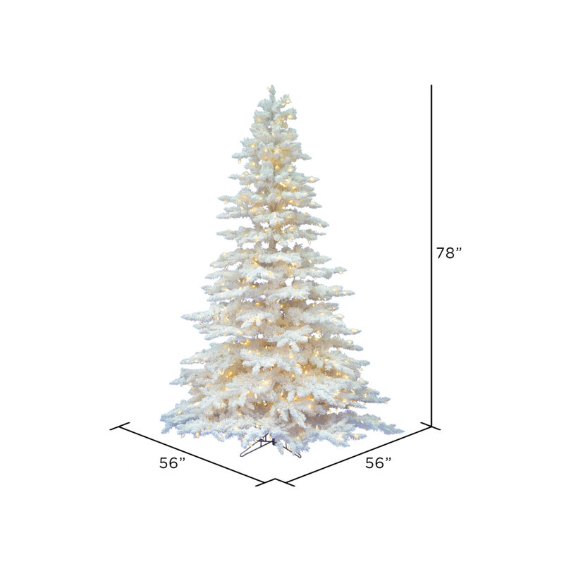 Lighted Artificial Spruce Christmas Tree, Clear/White, 10' H