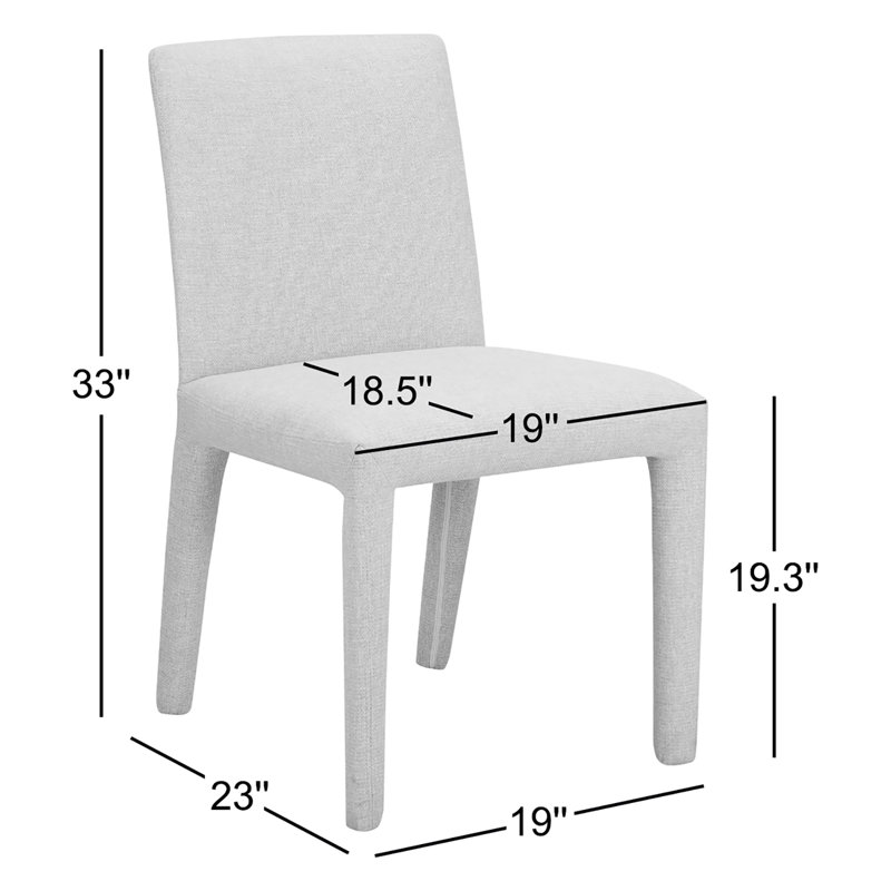 Brandie Dining Chair With Performance Fabric, Beige Performance Canvas