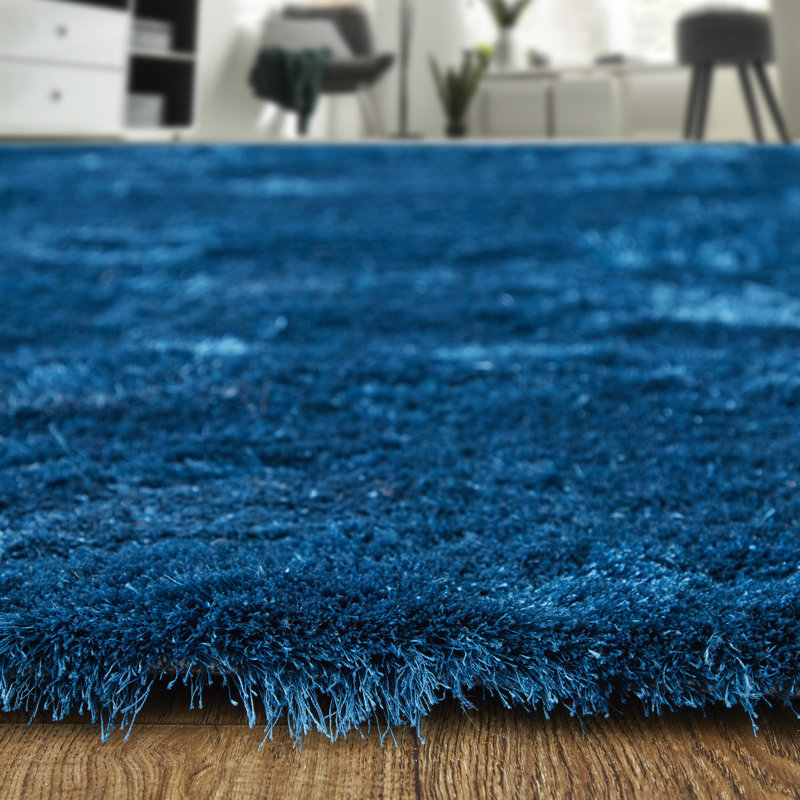 Mckee Area Rug in Deep Teal Blue, Rectangle 4'9" x 7'6"