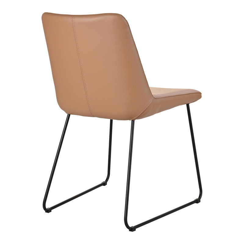 Villa Leather Dining Chair, Brown Genuine Leather