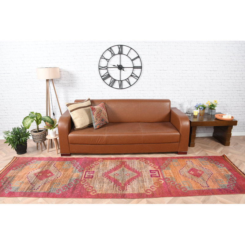 Tapis de couloir turc fait à la main d'inspiration bohémienne pour une décoration intérieure unique