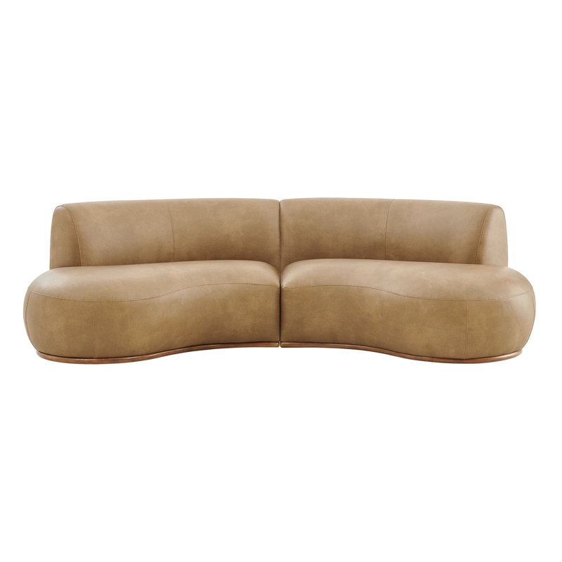 Canapé modulaire courbé en cuir vegan 2 pièces Gabbie