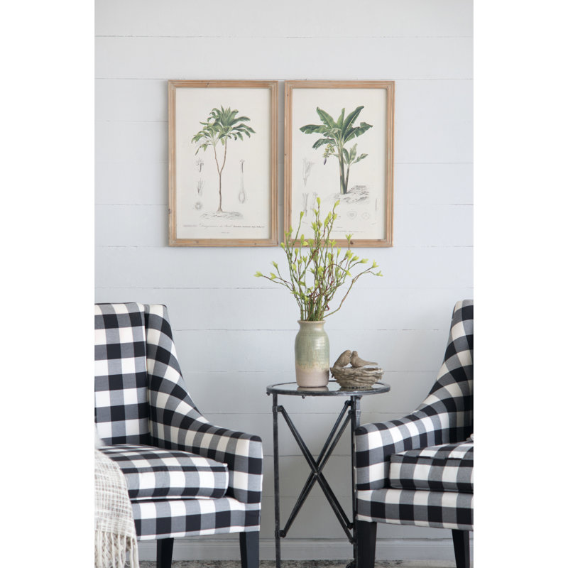 2 motifs d'arbre gracieux encadrés, 15,5 x 23,5 po, rehaussant le décor avec une composition brune encadrée de 2 paysages intrigants transformant des motifs