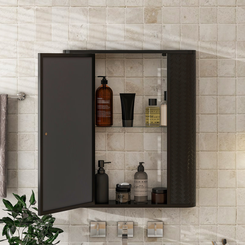 Armoire à pharmacie murale avec miroir et tablettes réglables pour le rangement de la salle de bain