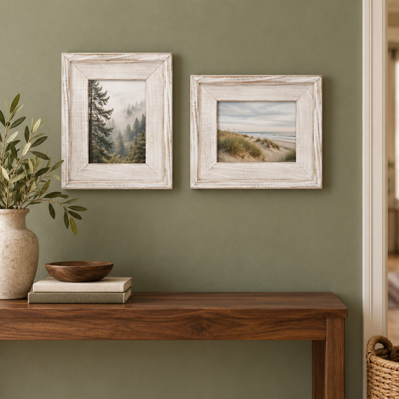 Cadre photo rustique en bois de 17,5 cm (6,9 po), convient aux photos de 10 x 15 cm (4 x 6 po), à accrocher au mur ou à poser sur une table - Paquet de 2