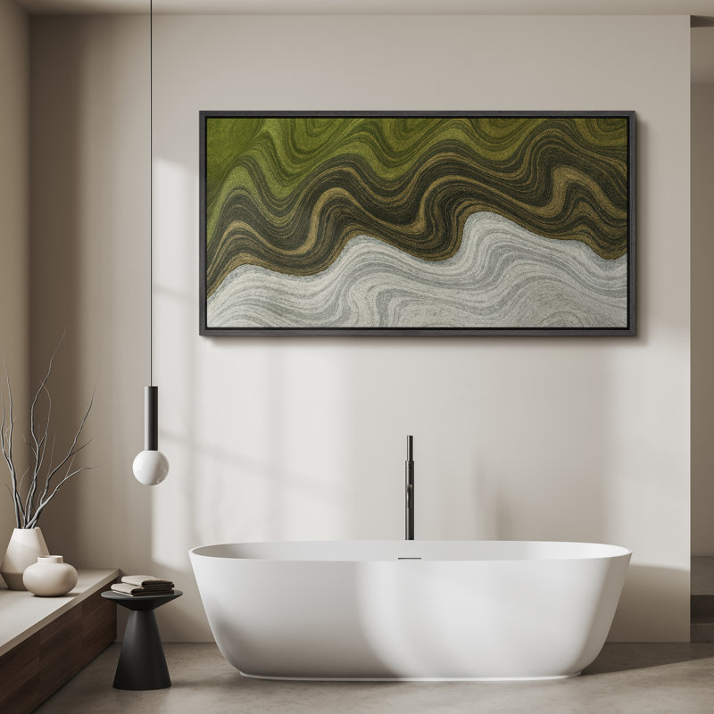 Grande impression sur toile encadrée, impression de paysage abstrait pour la décoration intérieure moderne, Noir