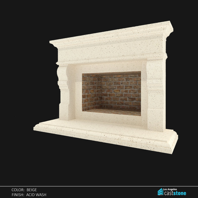 Mollina Fireplace Surround, Beige Acid Wash