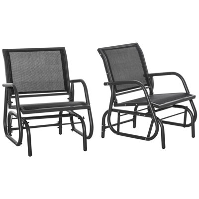 Ensemble de 2 fauteuils de patio Outsunny, noir, ensemble de patio, chaises de patio, meubles de patio