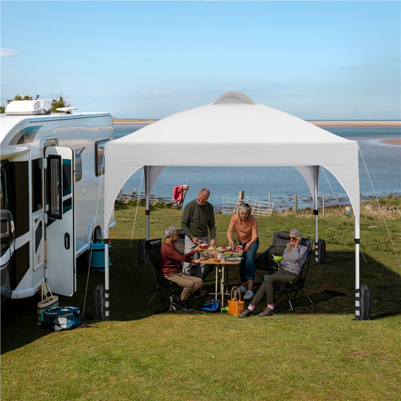 3m x 3m Iron Pop-Up Gazebo, White
