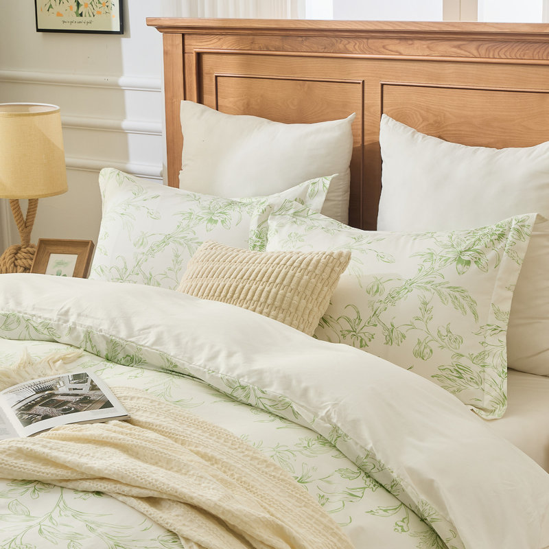 Ensemble de housse de couette pour grand lit 100% coton Kingrest Luxury à motif floral, doux et respirant, ensembles de literie pour grand lit 3 pièces